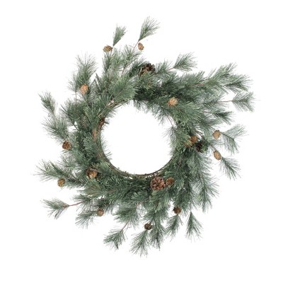 Napco 26" Unlit Green/Brown Pine Cones and Mixed Pine Artificial Christmas Wreath