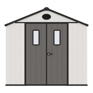 YARDSIGHT 8*6 FT Outdoor Storage Shed with Floor and Double Doors for Garden Patio Furniture and Tools,Gray/White - 1 of 4