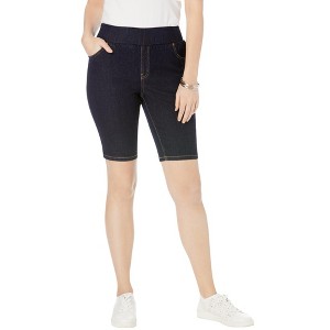 Jessica London Women's Plus Size Comfort Waist Stretch Denim Bermuda Short - 1 of 4