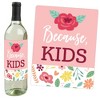 Big Dot of Happiness Colorful Floral Happy Mother's Day - We Love Mom Party Decorations for Women - Wine Bottle Label Stickers - Set of 4 - 2 of 4