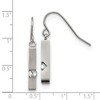 Chisel Stainless Steel Brushed and Polished with CZ Bar Dangle Earrings with Shepherd Hook - 4 of 4