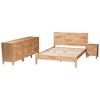 Baxton Studio Queen 4pc Hosea Carved Honeycomb Bedroom Set Natural - 3 of 4