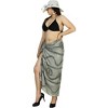 LA LEELA Women's Long Holiday Beachwear Swimsuit Pareo Swimwear Sarong Wrap Cover up Wraps One Size Gray, Tie Dye Design - 4 of 4