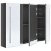 vidaXL Bathroom Cabinet White and Silver Engineered Wood 19.7x5.1x27.6 in - Shining Gray 35 x 5.5 x 24.4 in - 4 of 4