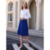 INSPIRE CHIC Women's Solid Flare High Waist Casual Work A-Line Midi Skirts - 3 of 4