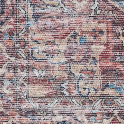Multicolor Floral Cotton Chenille Rectangular Area Rug