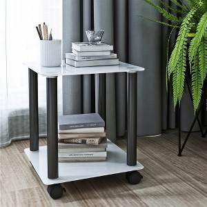 DOMETOUR 1 Pc Side Table 2-Tier Space End Table Sofa Table with Storage Shelve - 1 of 4