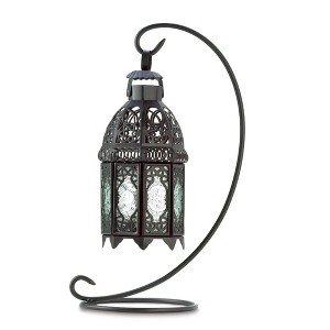 13" Iron Moroccan Tabletop Outdoor Lantern Black - Zingz & Thingz - 1 of 4