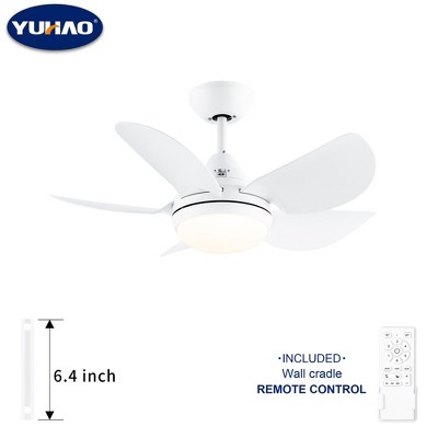 YUHAO 42 in. Indoor Modern Contemporary Matte White ABS Blades Integrated Dimmable LED Ceiling Fan with Light and Remote Control