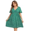 LXT-Plus Size  A Line Flowy Midi Dresses Plus Size Floral Party Dress - 2 of 4