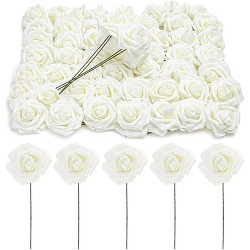 Big Sapphire Silk Rose Head Artificial Flowers Party Wedding Bouquet DIY Decor 