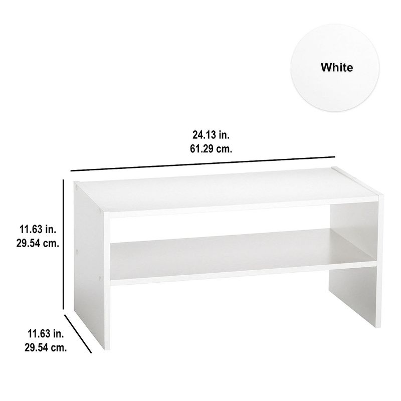 ClosetMaid 24 Inch Wide and 11.7 Inch Tall Horizontal Stackable Closet Storage Shoe Organizer for Entryways, Hallways, and Mudrooms, White, 5 of 8