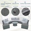 10-Piece Outdoor Rattan Modular Sectional Sofa Set with Coffee Table, Storage Box, Side Tables - 3 of 4