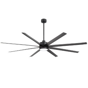 Airsurfer Oversized 84'' Color-Changing Integrated LED Matte Black with Black Blades Ceiling Fan With Light - Remote Included ( 8 -Blade ) - 1 of 4