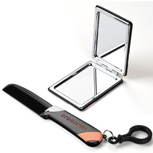 Byootique Portable Pocket Mirror W/ Folding Comb Makeup Cosmetic Mirror Travel - 1 of 4