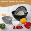 Bowls with Lids Set, 12 Piece Plastic Mixing Bowls Set, Nesting Mixing Bowl for Space Saving Storage, Ideal for Cooking, Baking, Food Prep (Gray) - 3 of 4