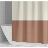 LunaLulinlk Red and Ivory Colorblock Printed Shower Curtain - 2 of 4