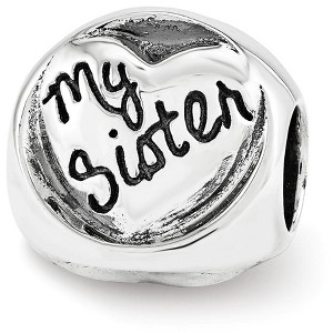 Black Bow Jewelry Sterling Silver My Sister My Friend 3-Sided Trilogy Bead Charm - 1 of 4