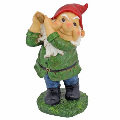 Bogey Burt Garden Gnome Statue with Red Hat and Green Coat