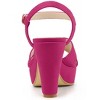 Allegra K Women's Buckle Closure Platform Chunky Heels Slingback Sandals - 3 of 4