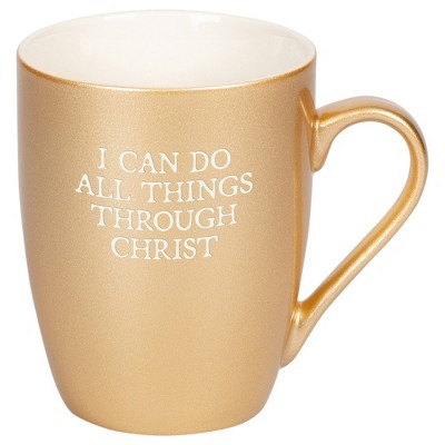 Elanze Designs I Can Do All Things Through Christ Vegas Gold 10 ounce New Bone China Coffee Cup Mug
