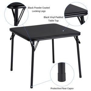 Metal Folding Chairs and Table Set, Leather Padded Folding Chairs with Cushions, Steel Frame Upholstered Kids Activity Table Set - 1 of 4