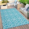 Outdoor Plastic Straw Rug Geometric Waterproof Reversible Area Rug for Patio Backyard Picnic Camp Beach - 2 of 4
