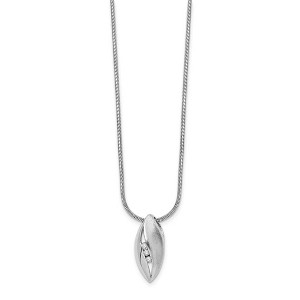 Black Bow Jewelry 3 Stone Diamond Marquise Necklace in Rhodium Plated Silver, 18-20 Inch - 1 of 4