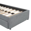 Sapphtopaz Bed Frame with Teddy Vertical Stripes LED Headboard Upholstered Platform Bed for Bedroom, Apartment - 3 of 4