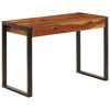vidaXL Desk Sheesham wood brown, black Sheesham wood and powder-coated steel - 3 of 4