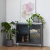 Olivia & May Industrial Metal Cabinet Black: No Assembly, Iron Frame, Fretwork Design, Includes Anti-Tip Hardware - image 2 of 4