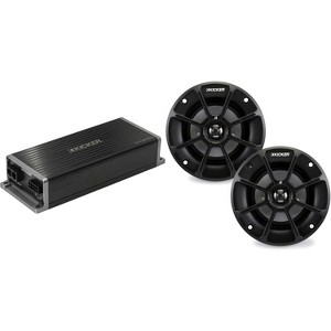 Kicker Marine KPX300.4 Powersports & Motorcycle Amp & 4" Speakers (2 Ohm ) - 1 of 4