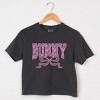 Bunny Pink Lace - Women's Boxy Crop Top Graphic T-Shirt - 3 of 4