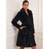 Allegra K Women's Faux Fur Winter Warm Belted Fluffy Jackets Overcoat Outerwear - 4 of 4