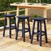 WestinTrends Malibu 29" All Weather Hdpe Outdoor Patio Square Backless Bar Stool (Set of 3) - 2 of 4