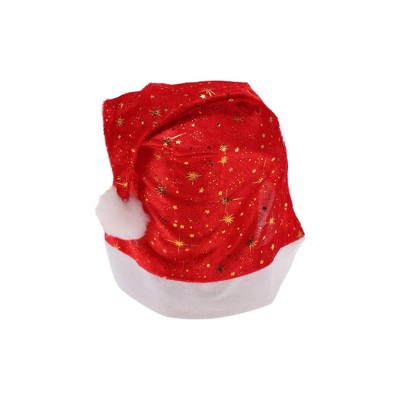 Unique Bargains Christmas Hat Thin Single-layer Star Polyester Red 11.02"x15.35" 1 Pc