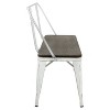 Oregon Industrial Farmhouse Dining/Entryway Bench - Vintage White Metal/Expresso Bamboo - Lumisource - 2 of 4