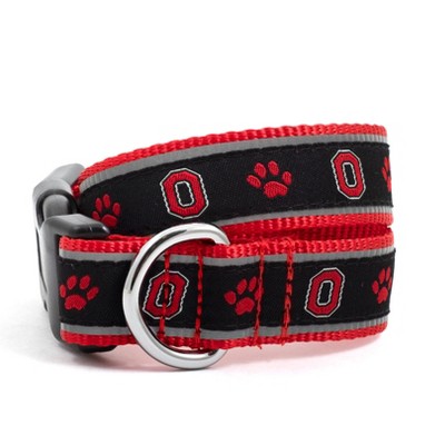 Ohio State Buckeyes Reversible NCAA Dog Collar, Medium. Premium Home & Away  Two-Sided Pet Collar Adjustable with Metal Buckle. Your Favorite NCAA Team  with Unique Design on Each Side for Dogs &