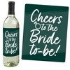 Big Dot of Happiness Emerald Elegantly Simple - Wedding or Bridal Shower Guest Party Favors Decorations  - Wine Bottle Label Stickers - Set of 4 - 2 of 4