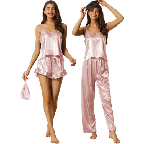 Womens Pajama Sets 5pcs Silk Pajamas For Women Cute Sleepwear Loung