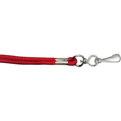 kemp Rope Lanyard - Soft Nylon Lanyards for ID Badges, 19” Long, 6 Warp Thickness Red pack 1
