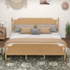 KTMBDW Platform Bed, Mid-Century Modern Bed Frame with Rattan Headboard, Wood Slat Support, No Box Spring Needed - 2 of 4