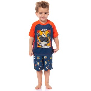 Kung Fu Panda 4 Toddler Boy's Heart of a Dragon Warrior Sleep Pajama Set Blue - 1 of 4