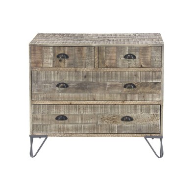 Rustic Teak 4 Drawer Chest Brown - Olivia & May