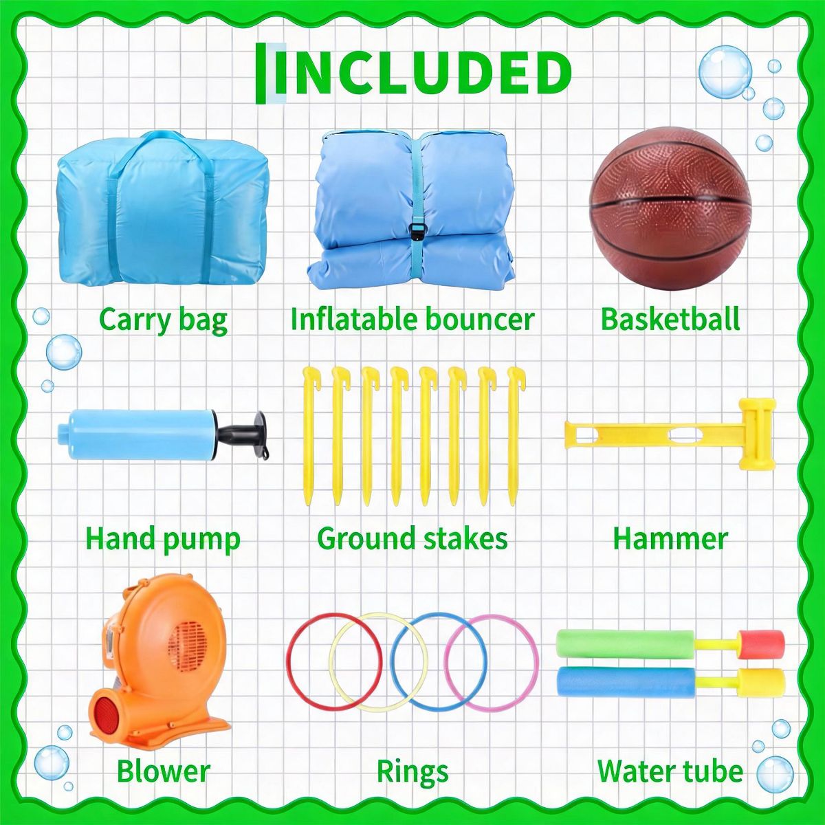 Kids Inflatable Bounce House with Slide, Bounce Area, Ball Pit, Basketball Hoop, Ball Shooting for Christmas Birthday Parties - thumbnail 6