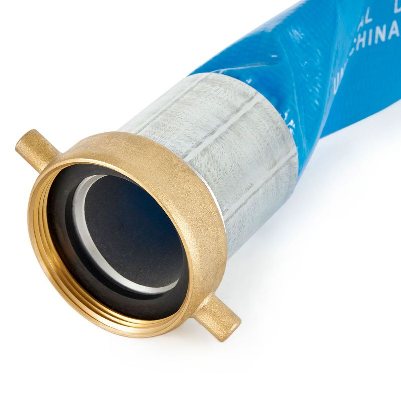 Apache 98138040 2 Inch Diameter 25 Foot Length 70 PSI Polyester-Reinforced PVC Lay Flat Pool Sump Pump Hose with Aluminum Pin-Lug Connection, (4 Pack), 4 of 7