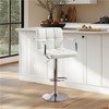 Yaheetech PU Leather Swivel Bar Stool Adjustable Seat Height for Dining Room, Bar Counter, White - 2 of 4