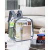 MaseiKar Clear Backpack Stadium Approved, Small Clear Backpack with Padded Shoulder Straps for School Security Travel Concert Sport Events - Grey - 2 of 4