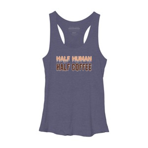 Women's Design By Humans Funny Halloween Costume For Coffee Addicts By TeeShirtMadness Racerback Tank Top - 1 of 3