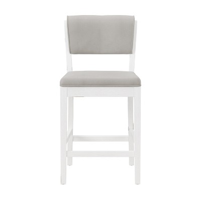 Clarion 40" White Wood and Upholstered Counter Stool